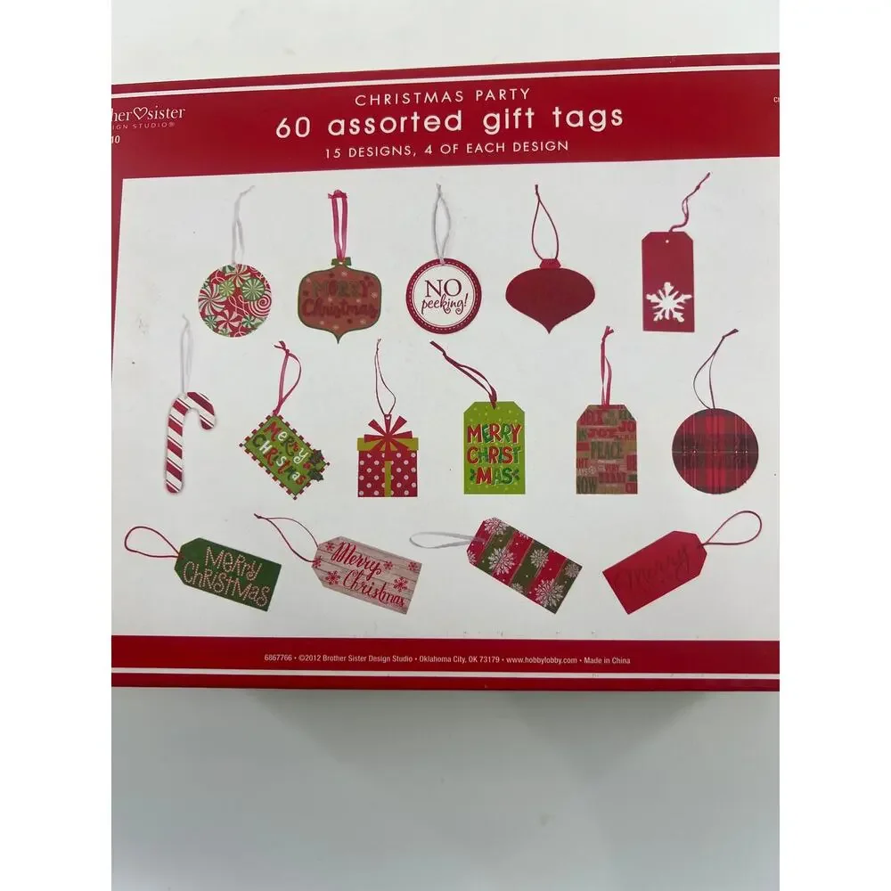 Set of Christmas Name Tags Presents Wrapping Holiday 50+ - Picture 8 of 8